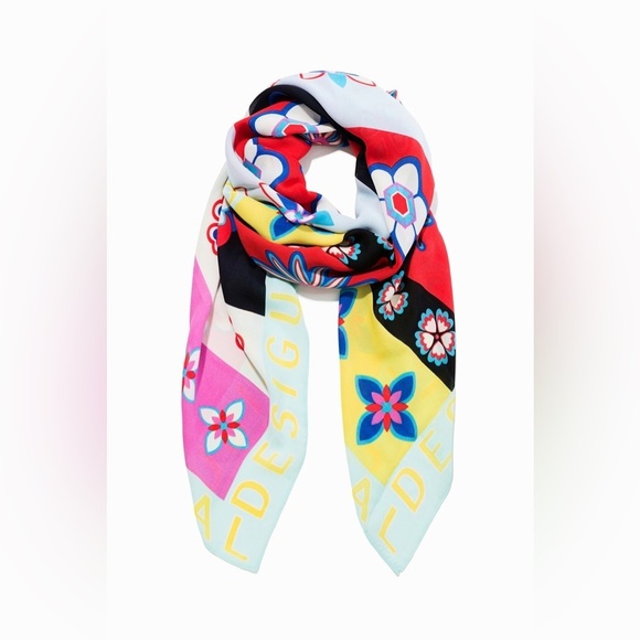 Desigual Large Square Garden Scarf - Picture 3 of 7
